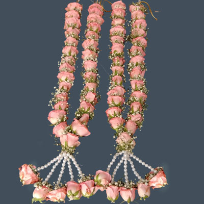 "Garlands with Pink Roses along with fillers (2 Garlands) - Click here to View more details about this Product